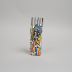 2.6 x 1.9 x 10.25 GOLD STRIPED CLEAR PLASTIC CANDY BAGS