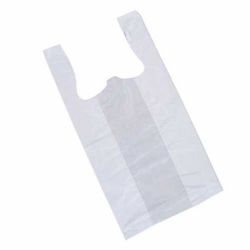 10 x 5 x 19 WHITE HIGH DENSITY PLASTIC T-SHIRT BAGS