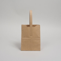 #5 6 x 4 x 8 NATURAL KRAFT FLAT HANDLE BAGS