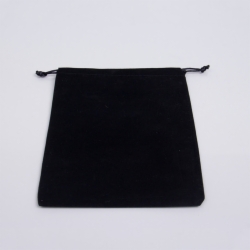 3 x 4 BLACK FAUX SUEDE DRAWSTRING POUCH