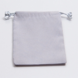4 x 5 SILVER VELVET DRAWSTRING POUCHES