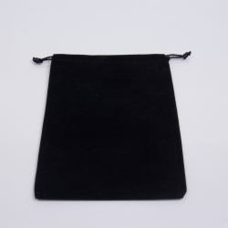 4 x 5 BLACK FAUX SUEDE DRAWSTRING POUCH
