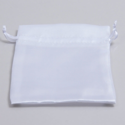 5 x 6.5 WHITE SATIN DRAWSTRING POUCH