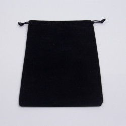 5 x 7 BLACK FAUX SUEDE DRAWSTRING POUCH