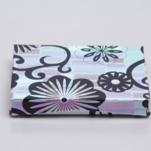 4-5/8 x 3-3/8 x 5/8 HOLOGRAM FLOWERS GIFT CARD BOX WITH PLASTIC INSERT