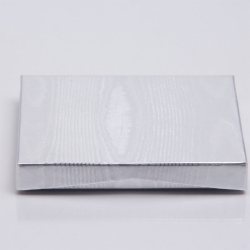 4-5/8 x 3-3/8 x 5/8 METALLIC SILVER GIFT CARD BOX WITH POP-UP INSERT