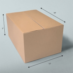 18 x 12 x 5 NATURAL KRAFT CORRUGATED SHIPPING BOXES