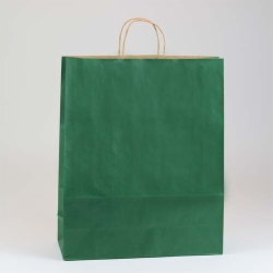16 x 6 x 19.25 FOREST GREEN MATTE SHADOWSTRIPE PAPER BAGS