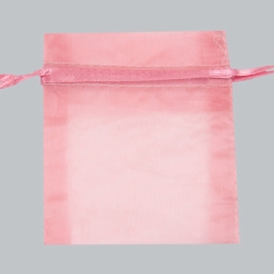 22X25 PINK SHEER ORGANZA POUCHES