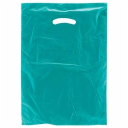 12 x 15 TEAL SATIN HIGH DENSITY PLASTIC BAGS