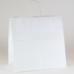 24 x 7.5 x 18.75 ECONOMY WHITE KRAFT PAPER SHOPPING BAGS