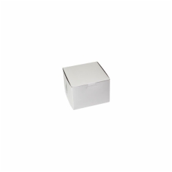 5.5 x 5.5 x 4 WHITE ONE-PIECE BAKERY BOXES