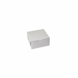 6.5 x 6.5 x 4 WHITE ONE-PIECE BAKERY BOXES