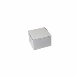 6 x 6 x 4 WHITE ONE-PIECE BAKERY BOXES