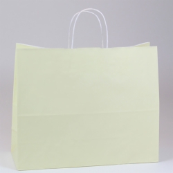 16 x 6 x 12 VANILLA PAPER SHOPPING BAGS - 100% RECYCLED