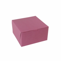 7 x 7 x 4 STRAWBERRY PINK ONE-PIECE BAKERY BOXES