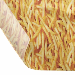 12 x 12 FOOD SAFE TISSUE BASKET LINERS 18# DRY WAX - FRIES PRINT