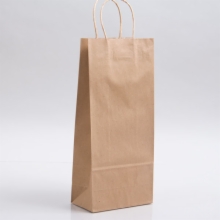 5.75 x 3.25 x 13 NATURAL KRAFT PAPER SHOPPING BAGS - 100% RECYCLED