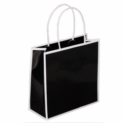 7 x 3 x 7 BLACK PAPER SHOPPING BAGS