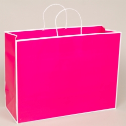 16 x 6 x 12 FUCHSIA PAPER SHOPPING BAGS
