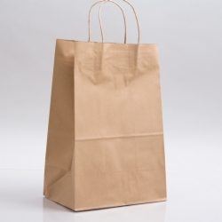 9 x 5.75 x 13.5 ECONOMY NATURAL KRAFT PAPER SHOPPING BAGS