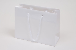 9 x 3.5 x 7 WHITE GLOSS PAPER EUROTOTE SHOPPING BAGS