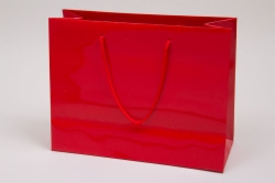 13 x 5 x 10 RED GLOSS PAPER EUROTOTE SHOPPING BAGS