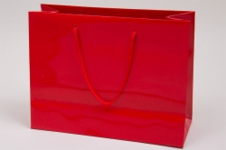 16 x 6 x 12 RED GLOSS PAPER EUROTOTE SHOPPING BAGS