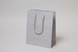 8 x 4 x 10 MATTE GRAY PAPER HANDLED GAIA EUROTOTES