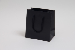 6 x 3.5 x 6.5 MATTE BLACK EUROTOTE SHOPPING BAGS