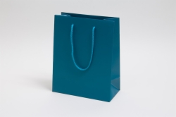 8 x 4 x 10 MATTE CARIBBEAN BLUE EUROTOTE SHOPPING BAGS