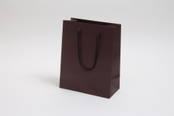 8 x 4 x 10 MATTE CHOCOLATE EUROTOTE SHOPPING BAGS