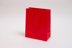 8 x 4 x 10 MATTE RED PAPER EUROTOTE SHOPPING BAGS