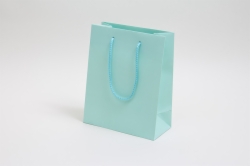 8 x 4 x 10 MATTE ROBINS EGG EUROTOTE SHOPPING BAGS