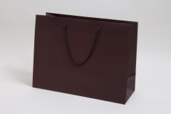 16 x 6 x 12 MATTE CHOCOLATE EUROTOTE SHOPPING BAGS