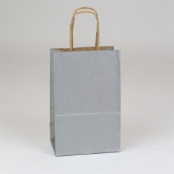 5.5 x 3.25 x 8 SILVER METALLIC PAPER SHOPPING BAGS