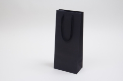 5 x 3.5 x 13 BLACK TEXTURED EUROTOTE SHOPPING BAGS