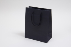 8 x 4 x 10 BLACK TEXTURED EUROTOTE SHOPPING BAGS