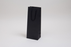 5 x 3.5 x 13 MATTE BLACK PAPER EUROTOTE SHOPPING BAGS