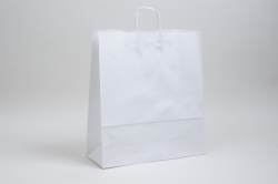 16 x 6 x 19.25 WHITE KRAFT PAPER SHOPPING BAGS