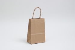5.25 x 3.25 x 8.375 NATURAL KRAFT PAPER SHOPPING BAGS