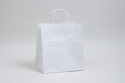 10 x 6.75 x 12 WHITE KRAFT PAPER SHOPPING BAGS