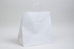 14 x 10 x 15.75 WHITE KRAFT PAPER SHOPPING BAGS