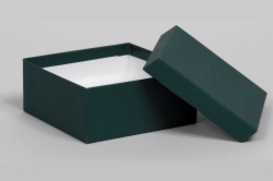(#33D) 3-1/2 x 3-1/2 x 1-1/2 MATTE DEEP GREEN JEWELRY BOXES