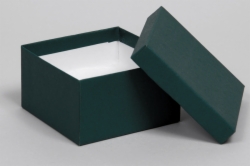 (#34) 3-1/2 x 3-1/2 x 2 MATTE DEEP GREEN JEWELRY BOXES