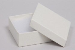 (#34) 3-1/2 x 3-1/2 x 2 MATTE WHITE SAND JEWELRY BOXES