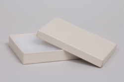 (#65) 6 x 5 x 1 MATTE WHITE SAND JEWELRY BOXES