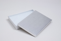 (#75) 7 x 5-1/2 x 1 SILVER LINEN JEWELRY BOXES