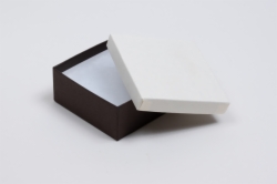 (#33D) 3-1/2 x 3-1/2 x 1-1/2 COFFEE & CREAM JEWELRY BOXES