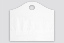 19 x 19 x 10 WHITE PLASTIC WAVETOP TAKEOUT BAGS WITH DIE-CUT HANDLES